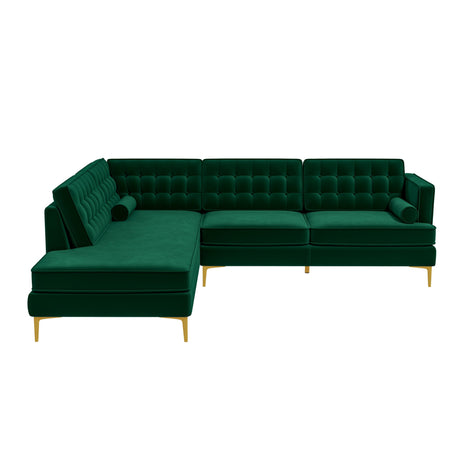 Brooke Green Sectional Sofa Left Facing from Ashcroft Furniture - Luna Furniture