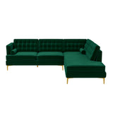 Brooke Green Sectional Sofa Right Facing Chaise from Ashcroft Furniture - Luna Furniture