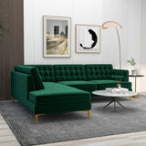 Brooke Green Sectional Sofa Left Facing from Ashcroft Furniture - Luna Furniture