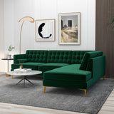 Brooke Green Sectional Sofa Right Facing Chaise from Ashcroft Furniture - Luna Furniture