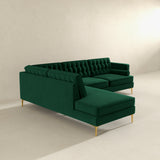Brooke Green Sectional Sofa Left Facing from Ashcroft Furniture - Luna Furniture