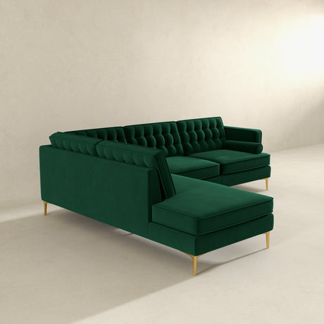 Brooke Green Sectional Sofa Left Facing from Ashcroft Furniture - Luna Furniture