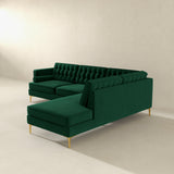 Brooke Green Sectional Sofa Right Facing Chaise from Ashcroft Furniture - Luna Furniture