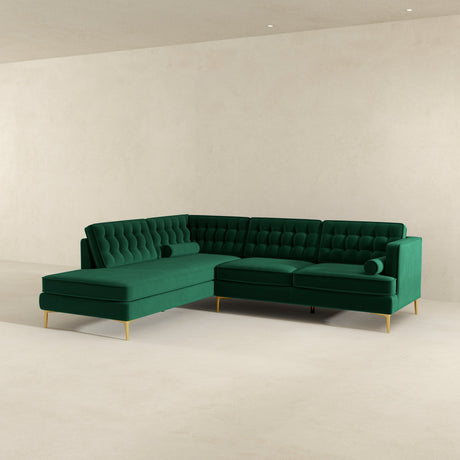 Brooke Green Sectional Sofa Left Facing from Ashcroft Furniture - Luna Furniture