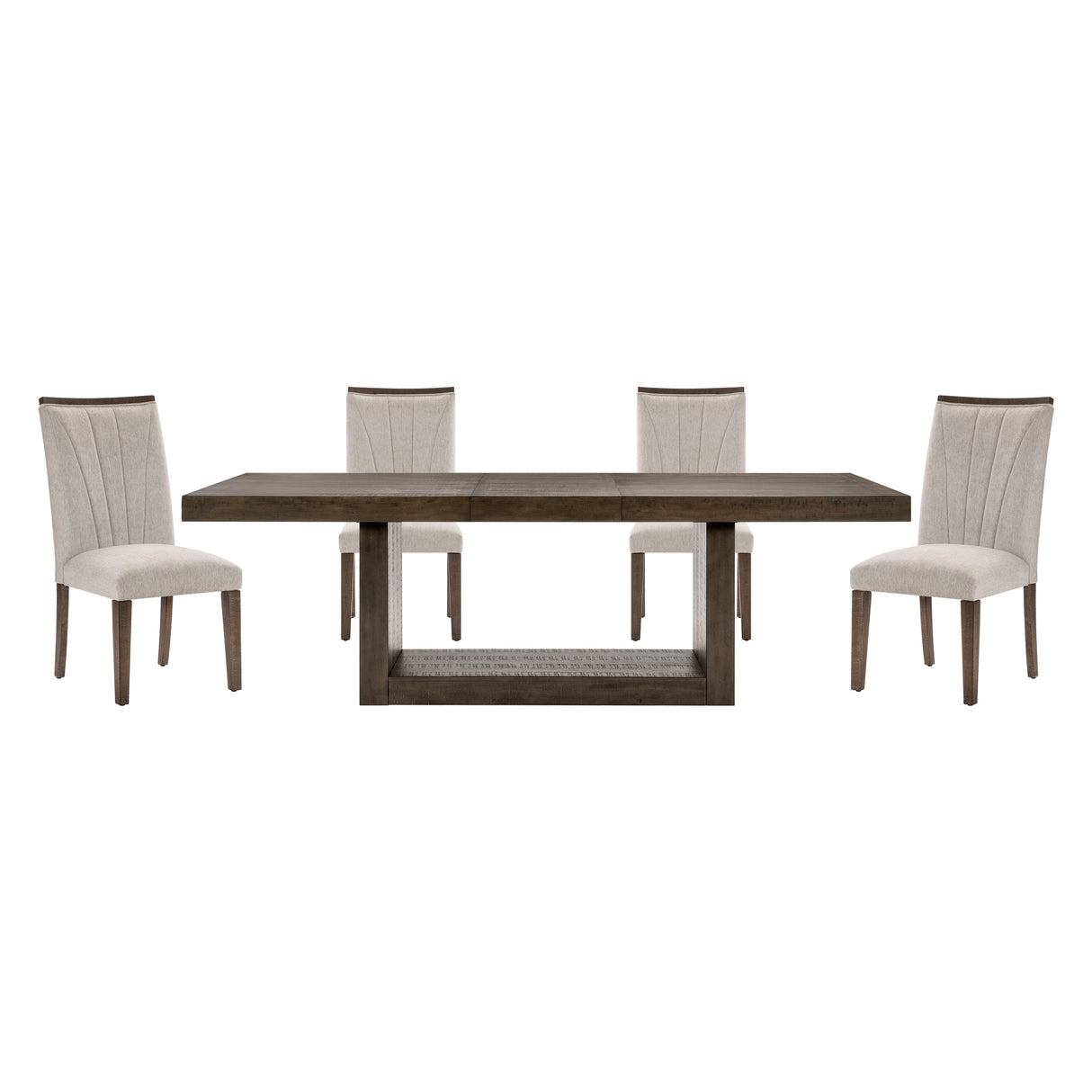 Brookings Brown 5-Piece 96" Extendable Dining Set from Homelegance - Luna Furniture