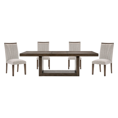 Brookings Brown 5-Piece 96" Extendable Dining Set from Homelegance - Luna Furniture