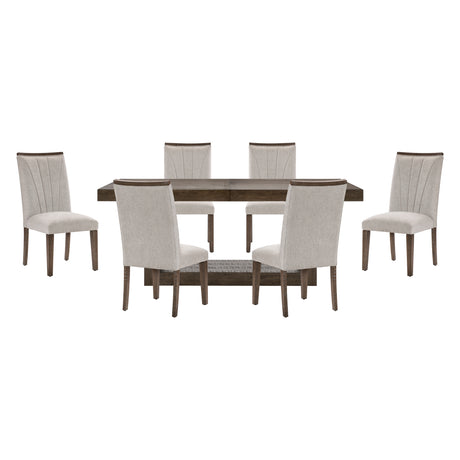 Brookings Brown 7-Piece 96" Extendable Dining Set from Homelegance - Luna Furniture