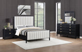 Brookmead Black 4-Piece Upholstered Eastern King Bedroom Set from Coaster - Luna Furniture