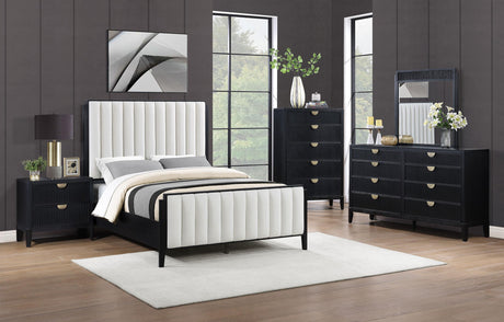 Brookmead Black 60-inch Upholstered California King Bed from Coaster - Luna Furniture