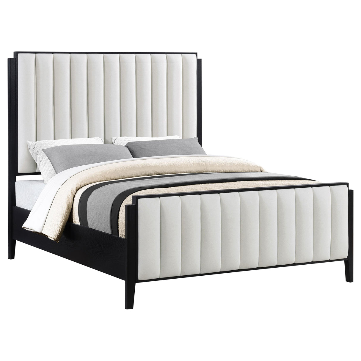 Brookmead Black 60-inch Upholstered Queen Bed from Coaster - Luna Furniture