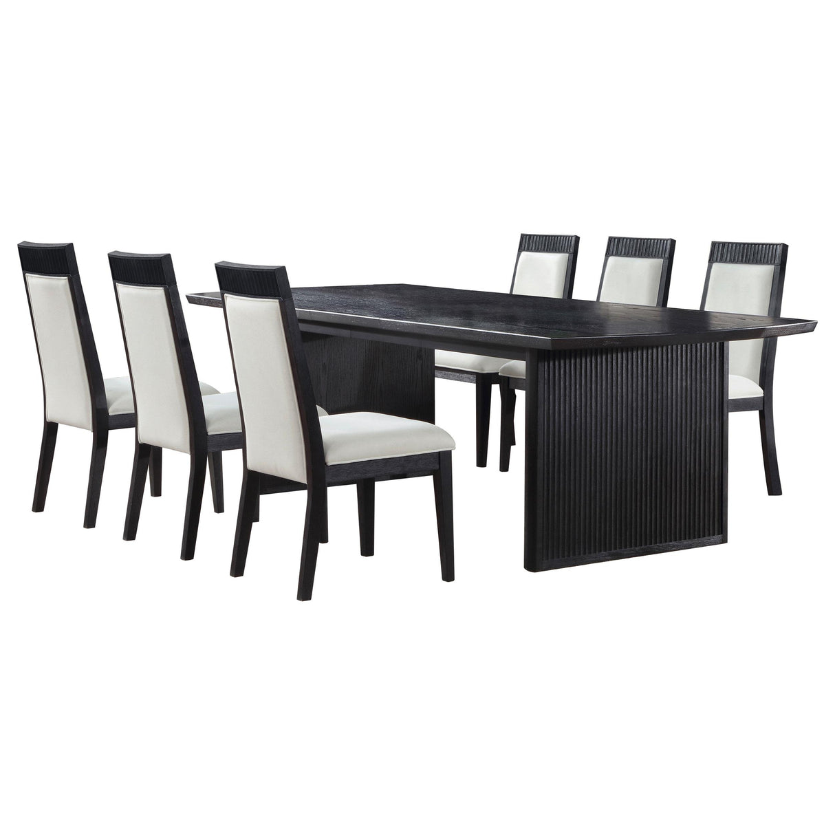 Brookmead Black 7-Piece Extension Leaf Dining Room Set from Coaster - Luna Furniture