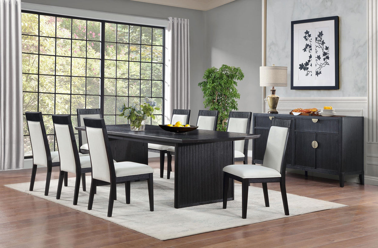 Brookmead Black 9-Piece Extension Leaf Dining Room Set from Coaster - Luna Furniture