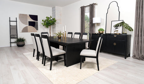 Brookmead Black 9-Piece Extension Leaf Dining Table Set from Coaster - Luna Furniture