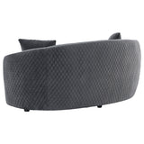 Brookside Dark Gray Velvet Upholstered Curved Loveseat from Coaster - Luna Furniture