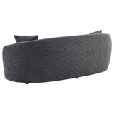 Brookside Dark Gray Velvet Upholstered Curved Sofa from Coaster - Luna Furniture