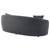 Brookside Dark Gray Velvet Upholstered Curved Sofa from Coaster - Luna Furniture