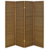 Browning Walnut 4-Panel Bamboo Room Divider Folding Screen from Coaster - Luna Furniture