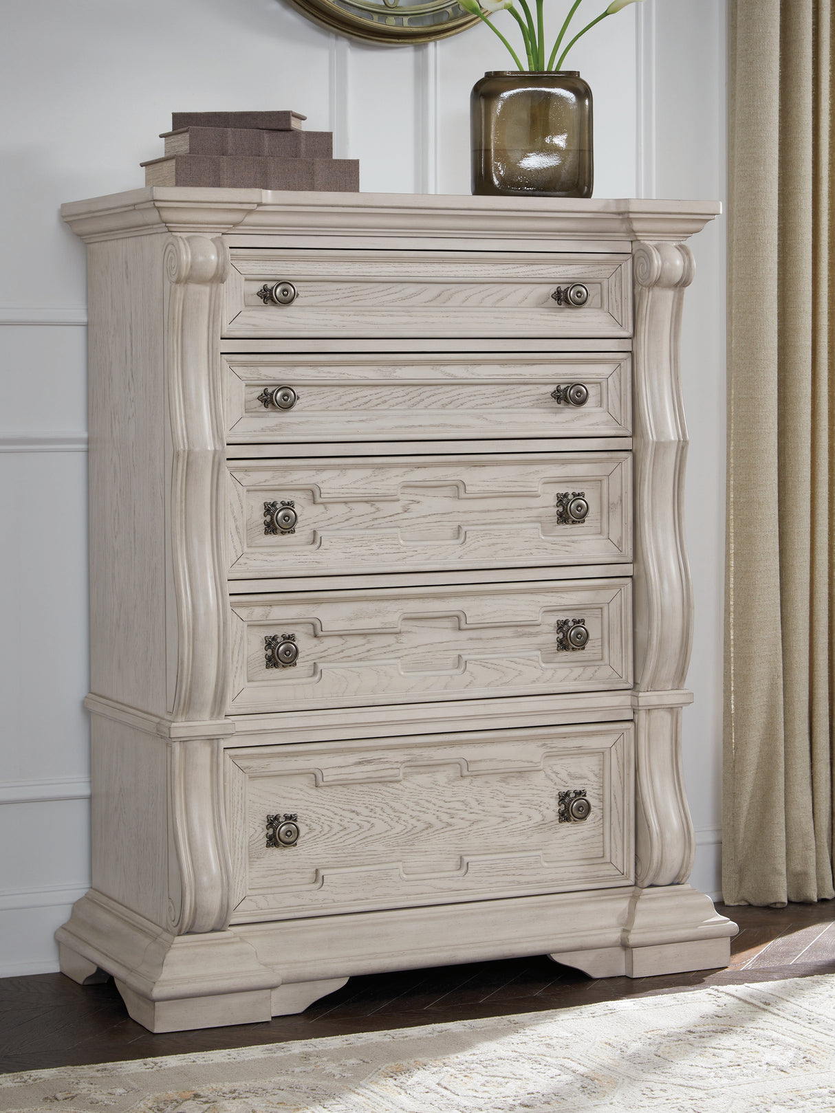 Bruchandi Antique White Chest of Drawers from Ashley - Luna Furniture