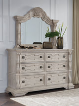 Bruchandi Antique White Dresser and Mirror from Ashley Furniture - Luna Furniture