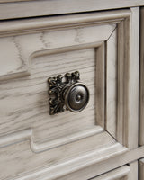 Bruchandi Antique White Dresser and Mirror from Ashley Furniture - Luna Furniture