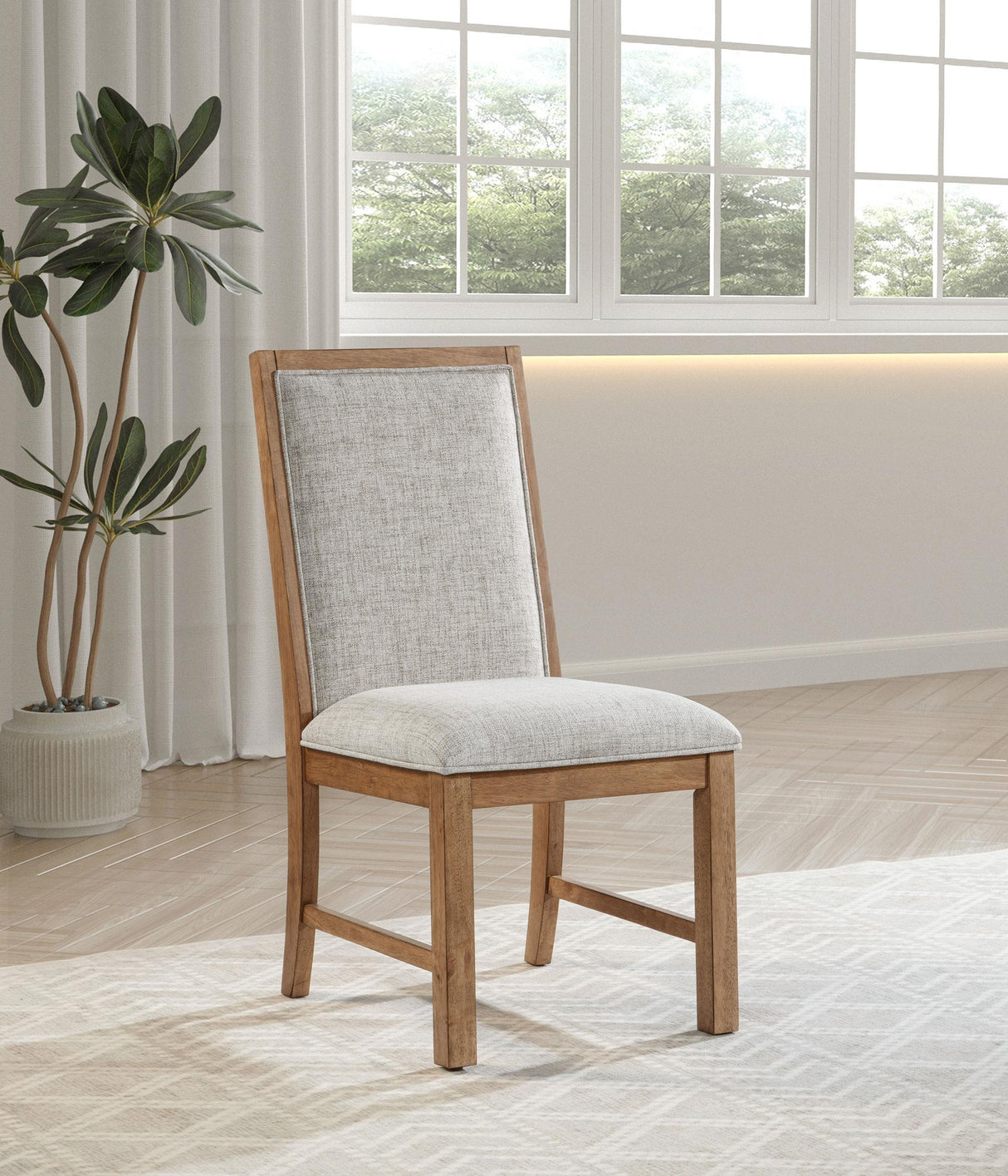 Bruner Natural Brown Side Chair, Set of 2 from Coaster - Luna Furniture