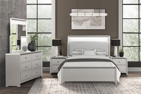 Bryne Champagne LED King Bed from Furniture of America - Luna Furniture