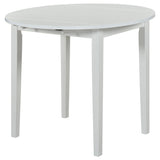 Bucknell White 3-Piece Round Drop Leaf Dining Set from Coaster - Luna Furniture