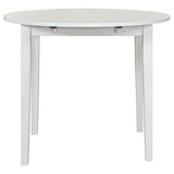 Bucknell White 3-Piece Round Drop Leaf Dining Set from Coaster - Luna Furniture