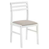 Bucknell White 3-Piece Round Drop Leaf Dining Set from Coaster - Luna Furniture