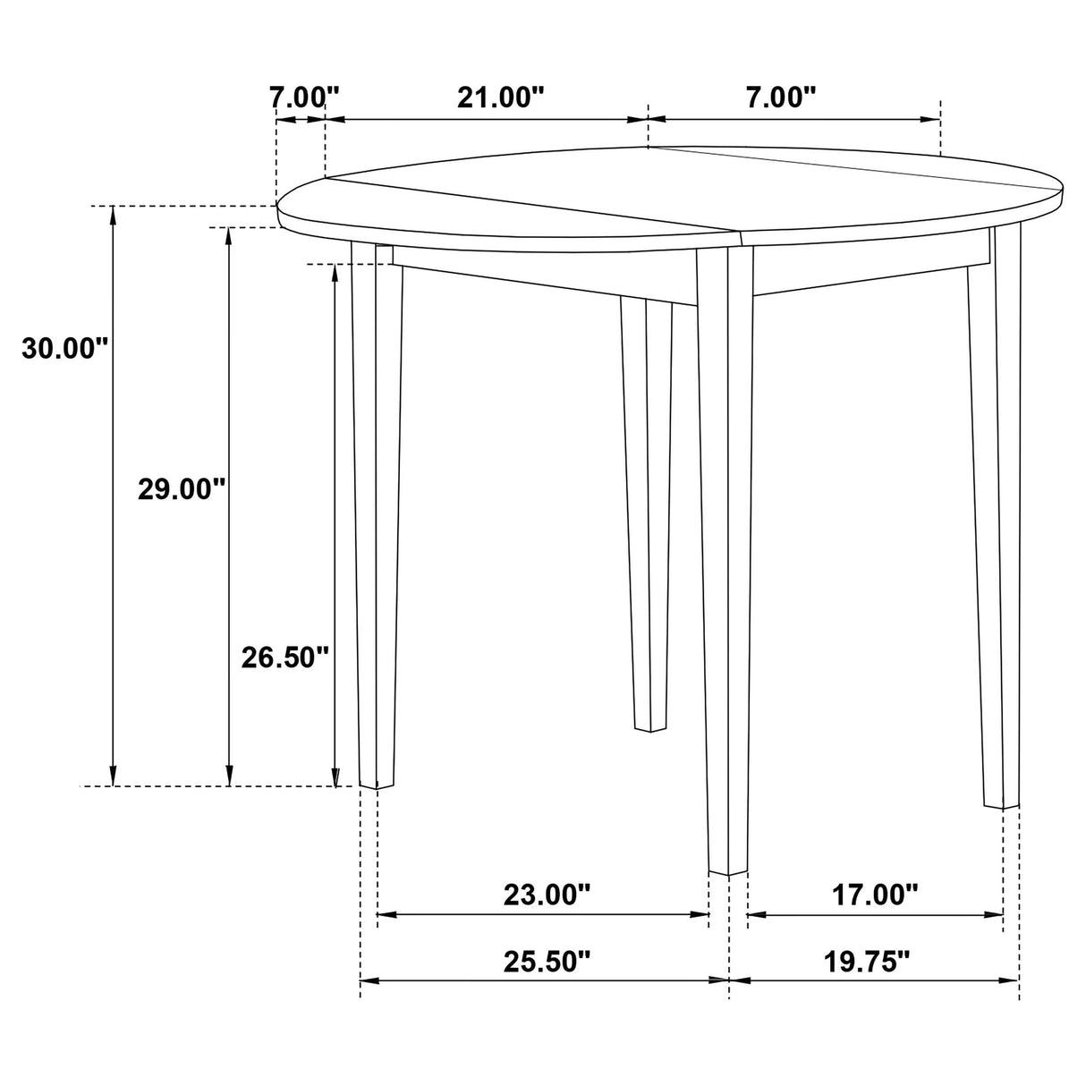 Bucknell White 3-Piece Round Drop Leaf Dining Set from Coaster - Luna Furniture
