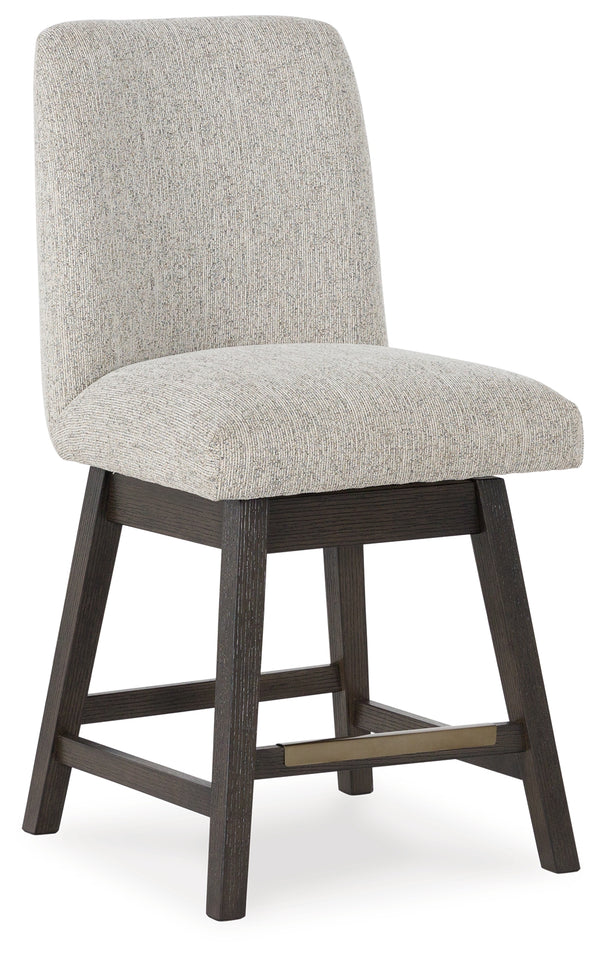 Burkhaus Beige/Dark Brown Counter Height Barstool, Set of 2