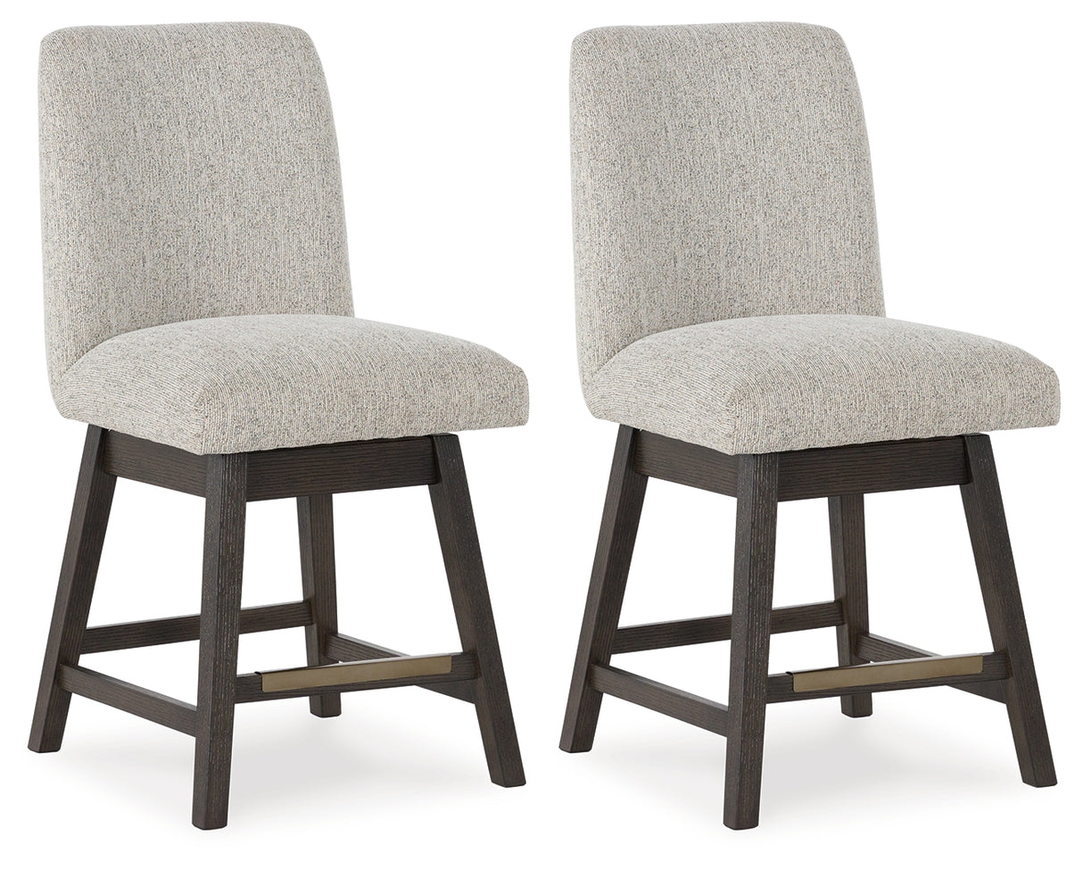 Burkhaus Dark Brown Counter Height Barstool, Set of 2 from Ashley - Luna Furniture