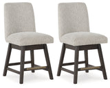 Burkhaus Dark Brown Counter Height Barstool, Set of 2 from Ashley - Luna Furniture
