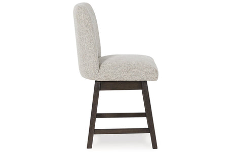 Burkhaus Dark Brown Counter Height Dining Table and 4 Barstools from Ashley - Luna Furniture