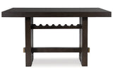 Burkhaus Dark Brown Counter Height Dining Table and 4 Barstools from Ashley - Luna Furniture