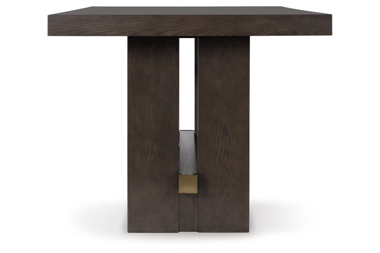 Burkhaus Dark Brown Counter Height Dining Table and 6 Barstools from Ashley - Luna Furniture