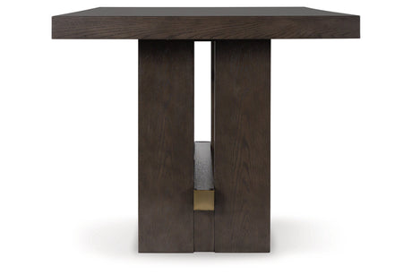 Burkhaus Dark Brown Counter Height Dining Table and 6 Barstools from Ashley - Luna Furniture