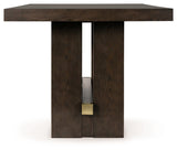 Burkhaus Dark Brown Counter Height Dining Table and 6 Barstools with Server from Ashley - Luna Furniture