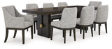 Burkhaus Dark Brown Dining Table and 8 Chairs from Ashley - Luna Furniture