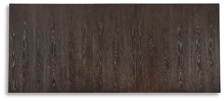 Burkhaus Dining Table and 8 Chairs with Storage in Dark Brown from Ashley - Luna Furniture