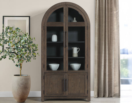 Burlington Cocoa Curio with Black Interior from Steve Silver - Luna Furniture
