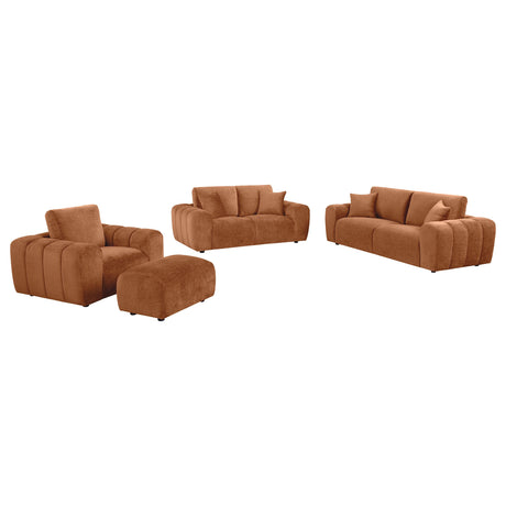 Burnett 4-piece Chenille Upholstered Sofa Set Burnt Orange from Coaster - Luna Furniture
