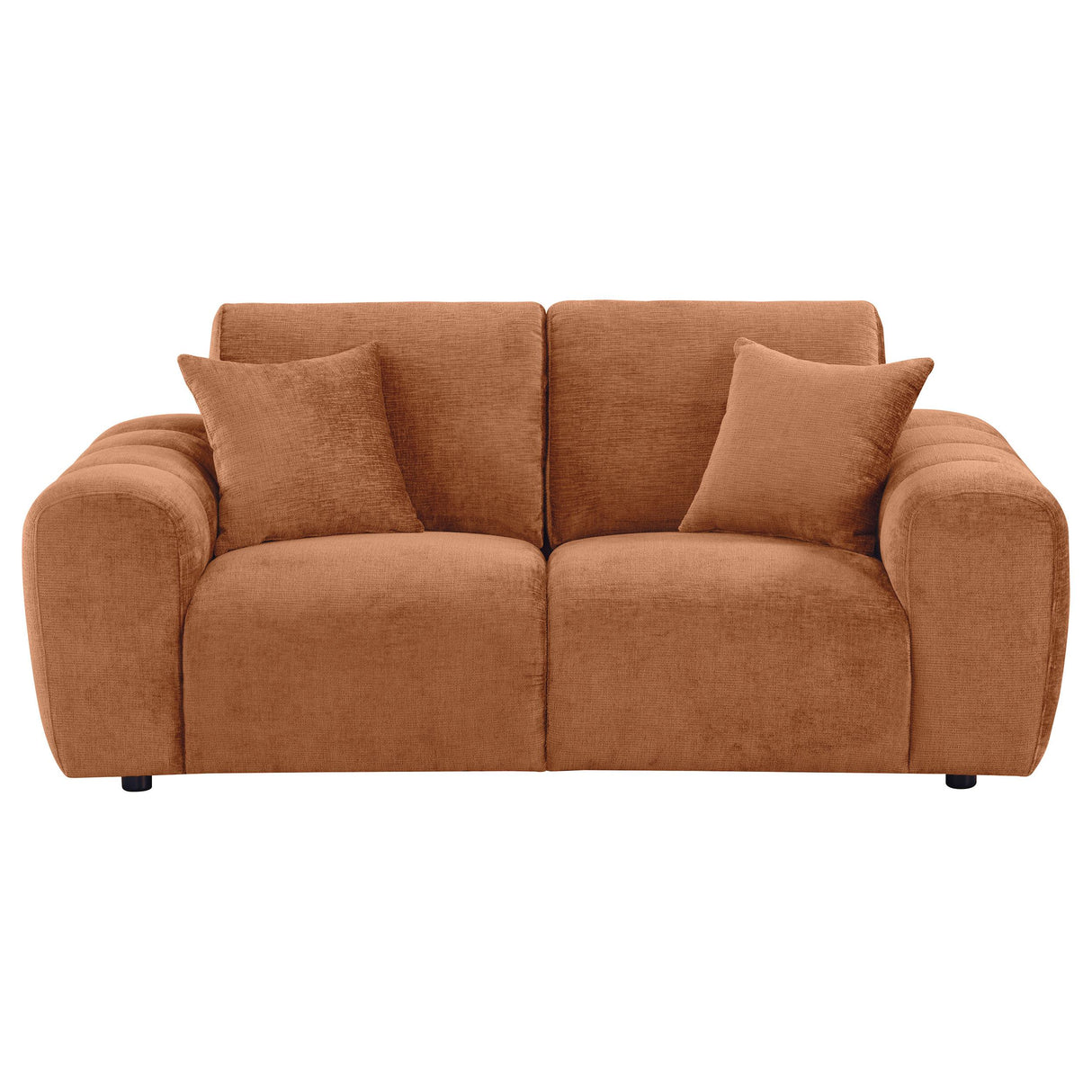 Burnett Chenille Upholstered Wide Arm Loveseat Burnt Orange from Coaster - Luna Furniture