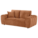Burnett Chenille Upholstered Wide Arm Loveseat Burnt Orange from Coaster - Luna Furniture