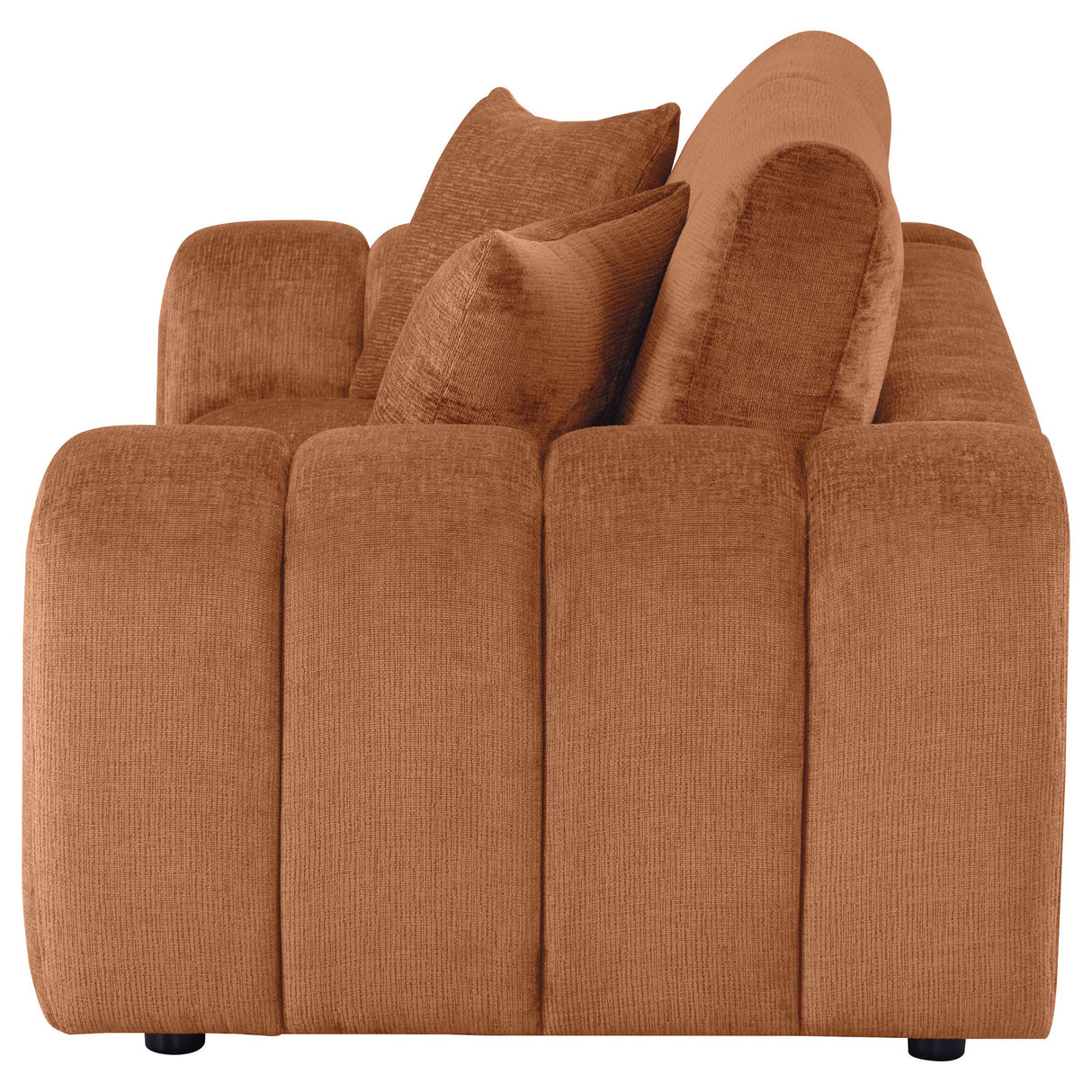 Burnett Chenille Upholstered Wide Arm Loveseat Burnt Orange from Coaster - Luna Furniture