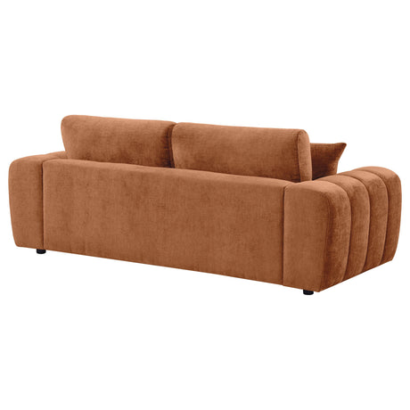 Burnett Chenille Upholstered Wide Arm Sofa Burnt Orange from Coaster - Luna Furniture