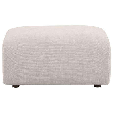Burnett Ivory Chenille Upholstered Ottoman from Coaster - Luna Furniture