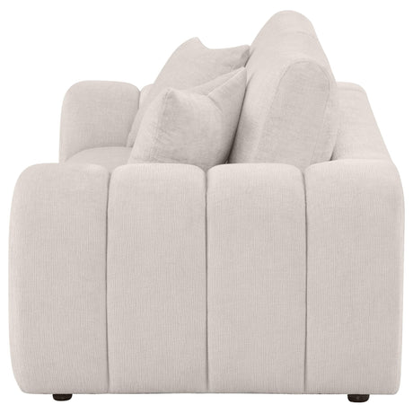 Burnett Ivory Chenille Upholstered Wide Arm Loveseat from Coaster - Luna Furniture