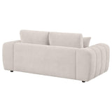 Burnett Ivory Chenille Upholstered Wide Arm Loveseat from Coaster - Luna Furniture