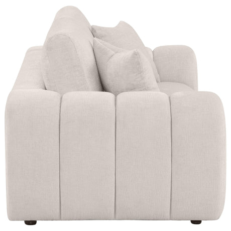 Burnett Ivory Chenille Upholstered Wide Arm Loveseat from Coaster - Luna Furniture